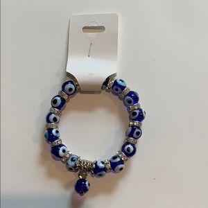 blue beaded bracelet